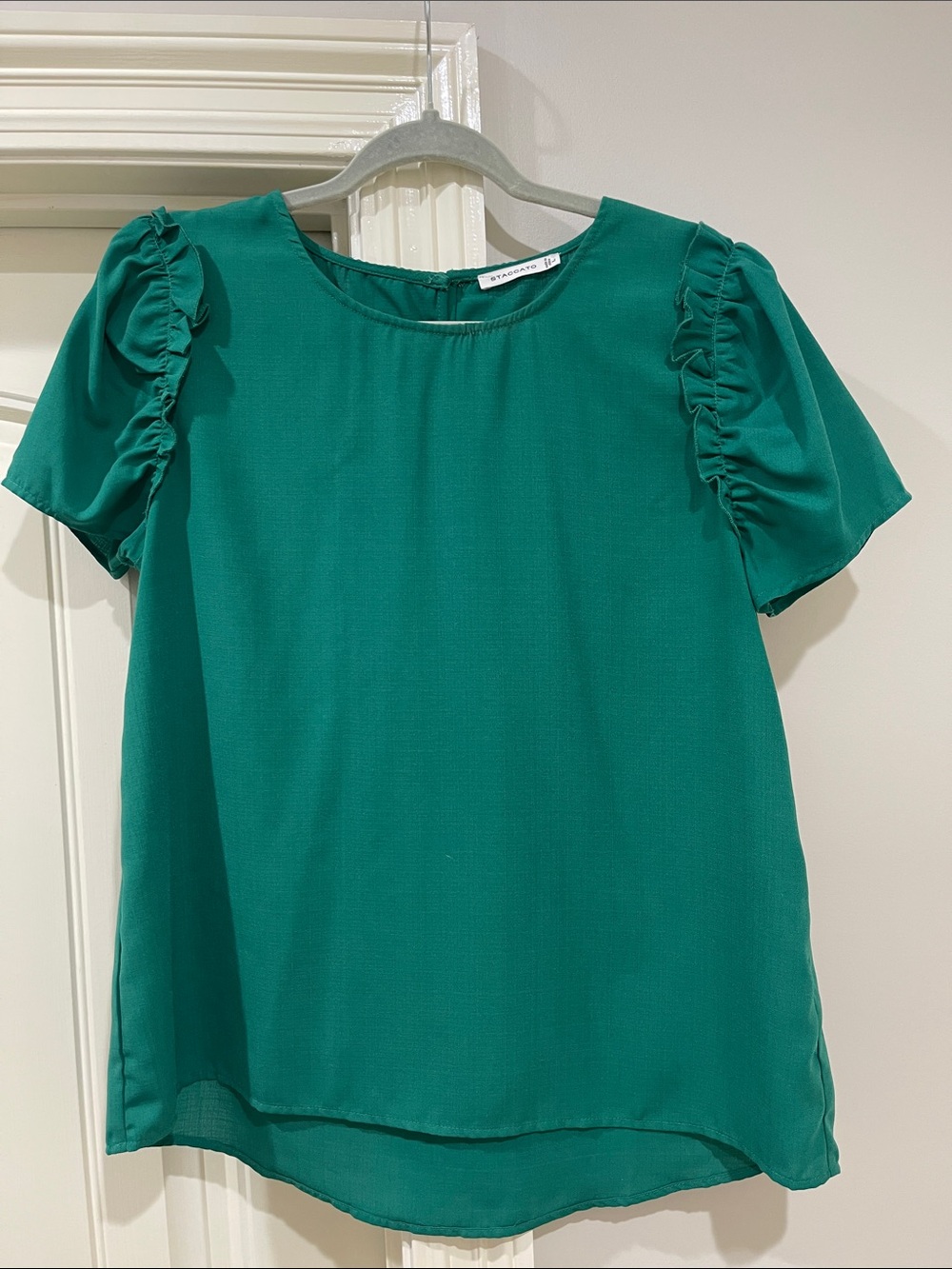 Staccato Emerald Green Ruffle Sleeve Blouse